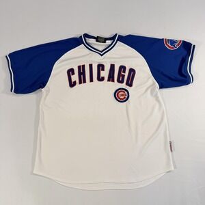 Chicago Cubs Jersey Mens XL White MLB Baseball Stitches Raglan Short Sleeve